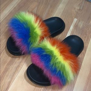 Rainbow fur slides